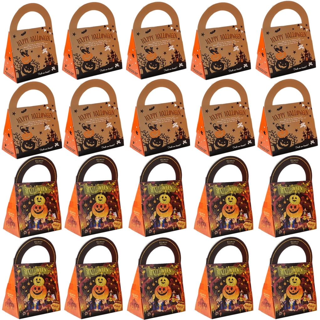 20 Packs Halloween Treats Bags, Trick or Treat Nonwoven Bags Pumpkin