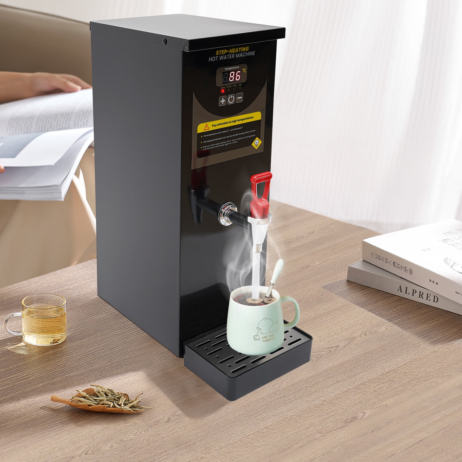 TFCFL 8L/2.11gal Electric Water Boiler 304 Stainless Steel Hot Water Dispenser Digital Display 2KW 110V