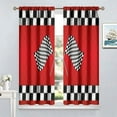 thumbnail image 4 of Racing Car Kids Curtains, Boys Construction Vehicles Window Treatments for Boys Bedroom,Red Racing Flag Drapes 2 Panel Sets,52x84 Inch, 4 of 6