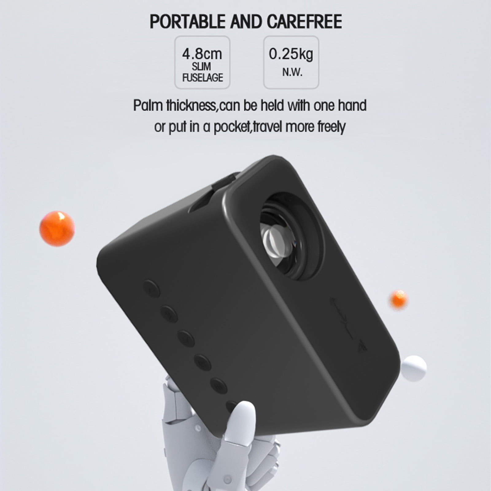 Hohaski Projector, Native 1080P Bluetooth Projector, Portable Outdoor Movie Projector, Full HD Mini Projector with Speaker for Home Bedroom, Compatible with Smartphone