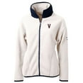 thumbnail image 2 of Women's Cutter & Buck White/Navy Virginia Cavaliers Vintage Cascade Eco Sherpa Full-Zip Fleece Jacket, 2 of 3