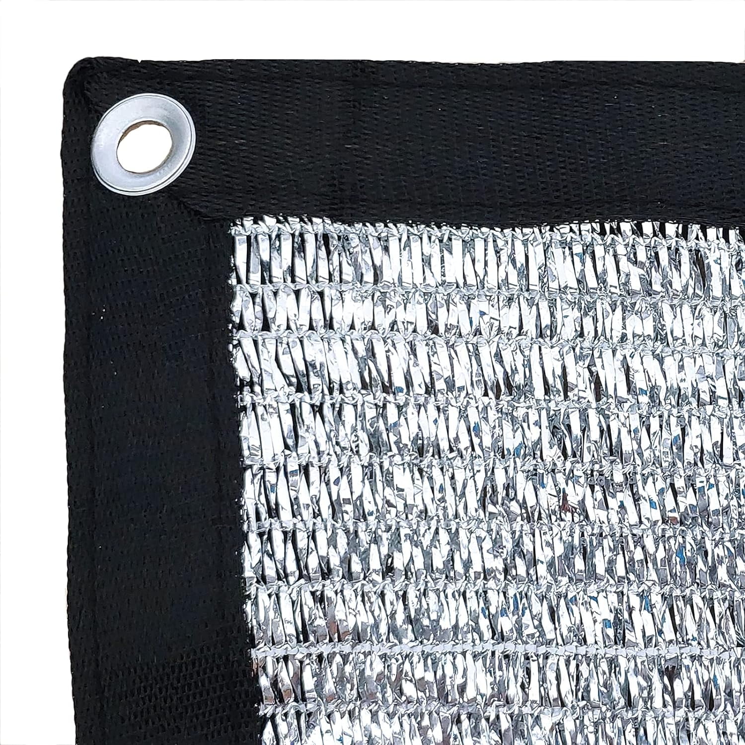 70% Reflective Aluminet Shade Cloth 10ft, Sun Block Mesh with Grommets