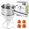 thumbnail image 3 of Pancake Batter Dispenser Funnel Cake Dispenser with Stand Stainless Steel Batter Dispenser Multi-Caliber Baking Tool Multi-Purpose Cake Decorating Tool for Kitchen Baking Pancake, 3 of 11