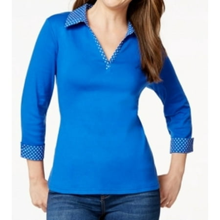 Charter Club - Charter Club NEW Blue Womens Medium M Split ...