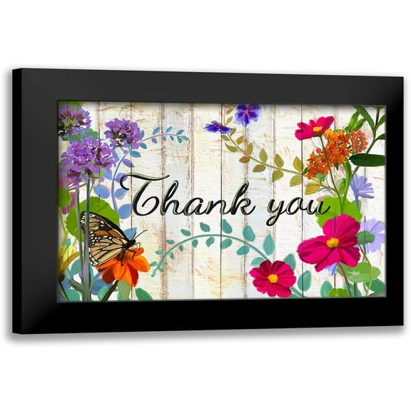 A Garden Thank you 14x11 Black Modern Framed Museum Art Print Titled - Art Licensing Studio