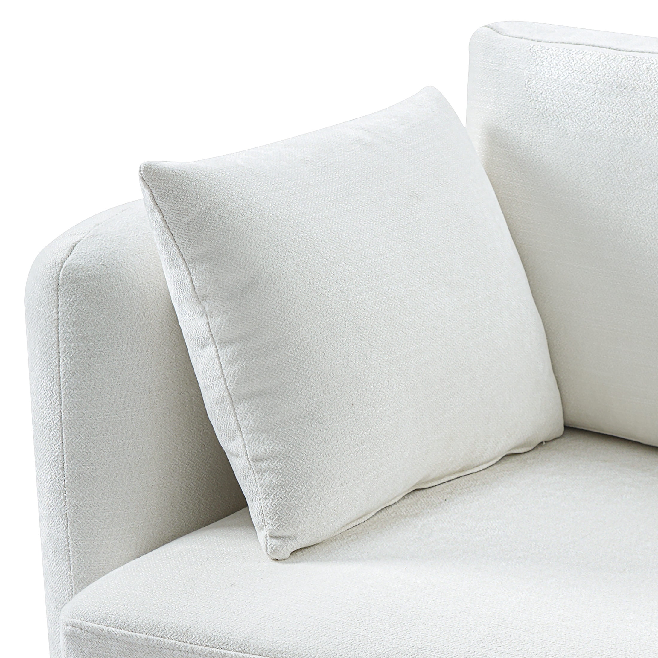 Christopher Knight Home 116.5" Modern Curved Sofa with Cushions and Pillows, 3 Seats, Light Beige