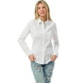 thumbnail image 5 of Made by Olivia Women's Plain Long Sleeve Button Down Shirts Formal Work Dress Blouses Tops, 5 of 7