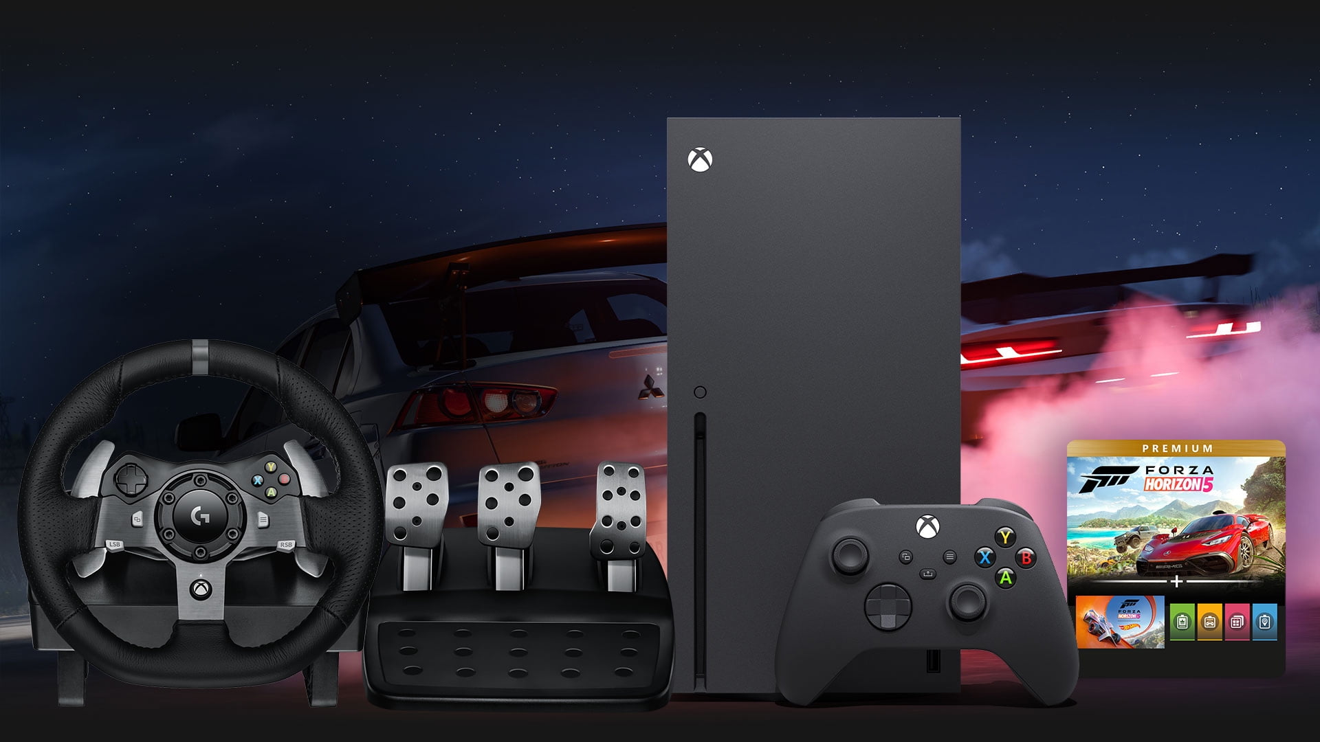 Xbox Series X 1TB Ulra Fast SSD Gaming Console with Logitech G920 Racing  Wheel Set & Forza Horizon 5 