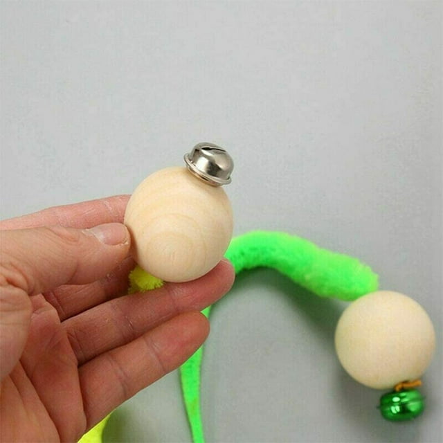5pcs Interactive Cat Worm Ball with Bell Funny Wobbly Balls Cat Bell Toy Colourful Kitty Toy