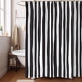 thumbnail image 2 of Black and White Shower Curtain, Striped Boho Minimalist Modern Waterproof Fabric Machine Washable for Bathroom Decor Bathtub with Hooks 72x72, 2 of 3