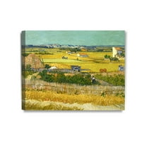 DECORARTS - The Harvest, Vincent Van Gogh Art Reproduction. Giclee Canvas Prints Wall Art for Home Decor 20x16x1.5
