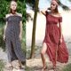 thumbnail image 5 of Vestido largo de línea A con hombros descubiertos y estampado floral bohemio para mujer, XL ER, 5 of 5