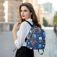 thumbnail image 6 of FORMRS Mini Backpack Purse for Women Quilted Travel Daypack Casual Shoulder Bag, Blue Jellyfish, 6 of 7