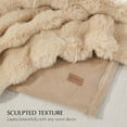 thumbnail image 5 of EverGrace Ultra Soft Luxury Fluffy Faux Rabbit Fur Throw Blanket, Thick Warm Bubble Throw for Bed, Cozy Plush Reversible Blankets for Couch, Chair, Sofa, Cream, 80x90 Inches, 5 of 8