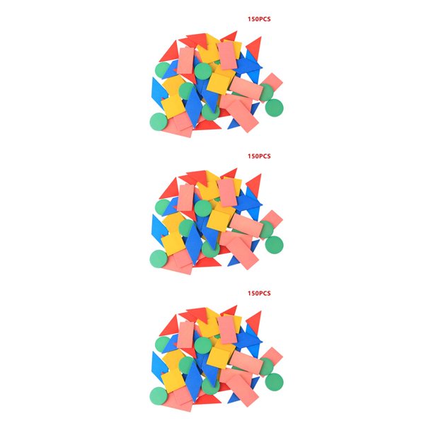 Bewildely 150Pcs Colorful Self-adhesive Stickers Colorful Geometric Decal Handmade Supplies Sticker Craft Toys Kids Children Type1