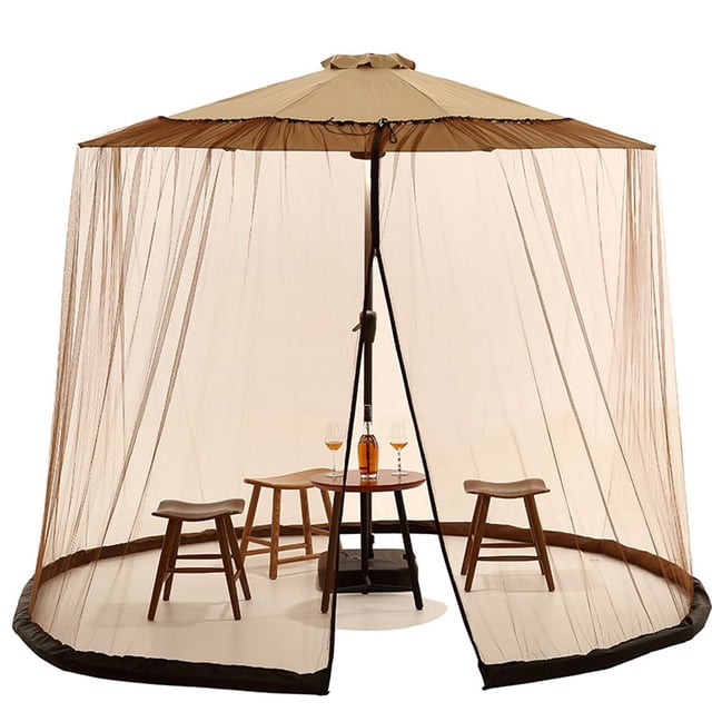 9ft Patio Umbrella Screen with Zipper Door - Maximum Insect Protection!
