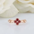 thumbnail image 5 of HeartsAndYou 1ct Natural Round Red Garnet Ring Open Link Shank Floral 14k SOLID Rose Gold, 5 of 9