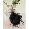 thumbnail image 5 of Sombrero Pluma Malla Red Velo Fascinator Flor Pinza para el cabello Tocados Sombrero Nupcial Tocado Boda Iglesia Derby Sombreros Race Sombreros Sombrero (Negro) TUNC Sencillez, 5 of 5