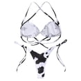 thumbnail image 2 of ITFABS Ladies Split Swimwear Set, Printing Lace Up Backless Bikini Swimsuit, 2 of 5
