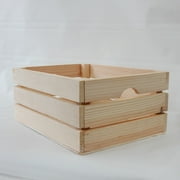 At Home on Main Rustic Decorative Wood Crates (Single Medium) - Natural Wood