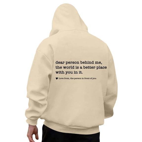 XIAONU Mens Inspirational Quote Print Hoodie Long Sleeve Hooded Graphic Top Soft Casual Daily Wear Hoodies