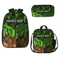 thumbnail image 1 of MINECRAFT Sac d'École Sac à Dos Ensemble Trois Pièces Sac à lunch Sac de Papeterie, 1 of 5