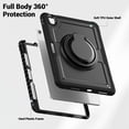thumbnail image 3 of XYX Case for iPad Air 11 Inch M3 2025/M2 2024 (7th/6th Gen) with Rotating Stand, Shoulder Strap, 2in1 Shockproof Cover, Black, 3 of 7
