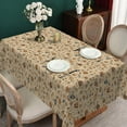 thumbnail image 3 of Brown Tablecloth,Floral Linen Table Cloth,Table Cover for Dining Kitchen Decor Party Banquet,60x102, 3 of 5
