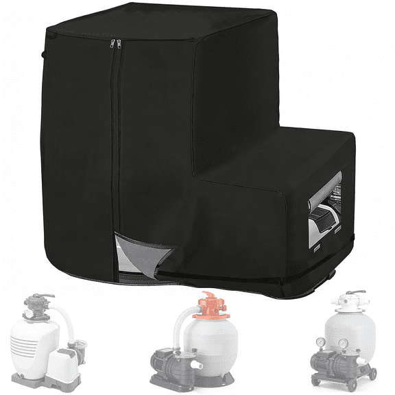 600D Oxford Above-Ground Pool Sand Filter Pump Cover, Waterproof & UV Resistant, Compatible with Most 17–20 Inch Pumps