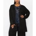 thumbnail image 1 of COIN 1804 Cardigan à Sequins Contrastés pour Femmes, Noir, Grande Taille, 2X, 1 of 1