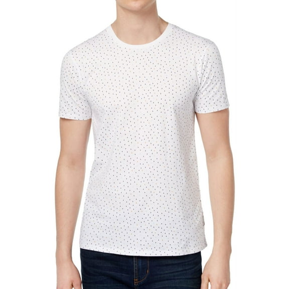 Ben Sherman Mens Slim Triangles Basic T-Shirt, White, X-Large