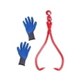 thumbnail image 1 of Double Claw Log Lifting Tongs, Swivel Type Chain Ling, Heavy Duty Felled Timber Claw Hook, Log Lifting, Handling, Dragging Carrying Tool, Red, 1 of 4