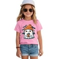 thumbnail image 4 of Staki Fall Shirts for Girls Girls Halloween T Shirt Graphic Tee Tops Kids Casual Short Sleeve Shirt(Pink,2-3 Years), 4 of 5
