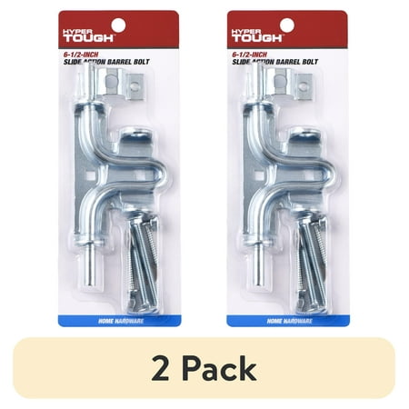 (2 pack) 6-1/2 in. Slide Action Barrel Bolt, Zinc Plated