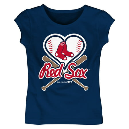 MLB Boston RED SOX TEE Short Sleeve Girls Cotton Jersey Team Color (Best Month To Visit Boston)