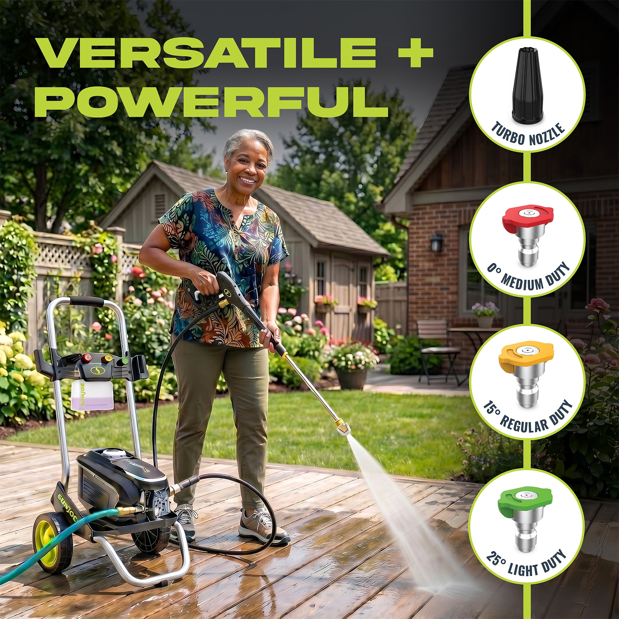 Sun Joe 2200 PSI Electric Pressure Washer with Foam Cannon and Nozzles, SPX7000-MAX