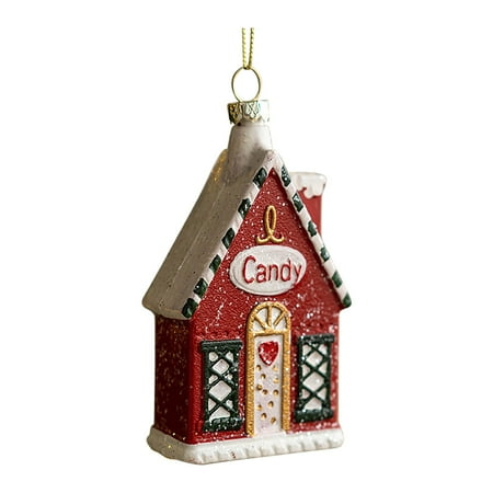 

WANYNG Hangs Christmas Tree Ornaments Christmas Ball Decoration Set Red Green And Gold Christmas Ball Shatterproof Hanging Tree Ornament Set.Christmas Ball Ornaments Christm christmas pendant house A