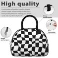 thumbnail image 4 of Black and White Wavy Checkered Pattern Insulated Lunch Bag,Leakproof Large Capacity Lunch Box for Work,Picnic or Travel,11.4 X 6.7 X 8.3 Inches, 4 of 6
