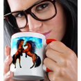 thumbnail image 2 of 3drose, Fighting Stallions Two Very Beautiful Stallions Reared Up in Battle, 11oz Two-tone Red Mug, 2 of 6