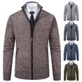 thumbnail image 5 of Cárdigan de lana con cremallera completa de alta calidad para hombre, suéter de gran tamaño, suéter informal navideño, cárdigans, abrigos, prendas de vestir para hombre de EE. UU., Amazon, 5 of 5
