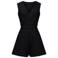 thumbnail image 4 of Sentmoon Loose Fit Black Dresses for Women V Neck Dresses for Women Pleated Fashion Short Dresses,Loose Flowy Fashion Women Clothing Black S, 4 of 5