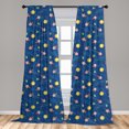 thumbnail image 5 of Ambesonne Space Curtains, Little Cartoon Rocket, Pair of 28"x63", Multicolor, 5 of 5