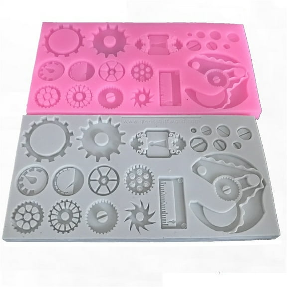 WINDLAND Silicone Mold Steampunk Heat-Resistant Fondant Mould Sugarcraft Molds for Clay