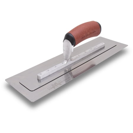 MARSHALLTOWN PF14DC 14 x 4 3/8 inch Stainless Steel PermaFlex Finishing Trowel Curved DuraCork Handle for Masonry Concrete Brick Laying