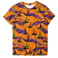 thumbnail image 4 of YDFCWXW Cute & Spooky Halloween Shirt - Women's Playful Print Cotton Tee, Short Sleeve Crewneck Top for Halloween Party Essential Orange, S, 4 of 6