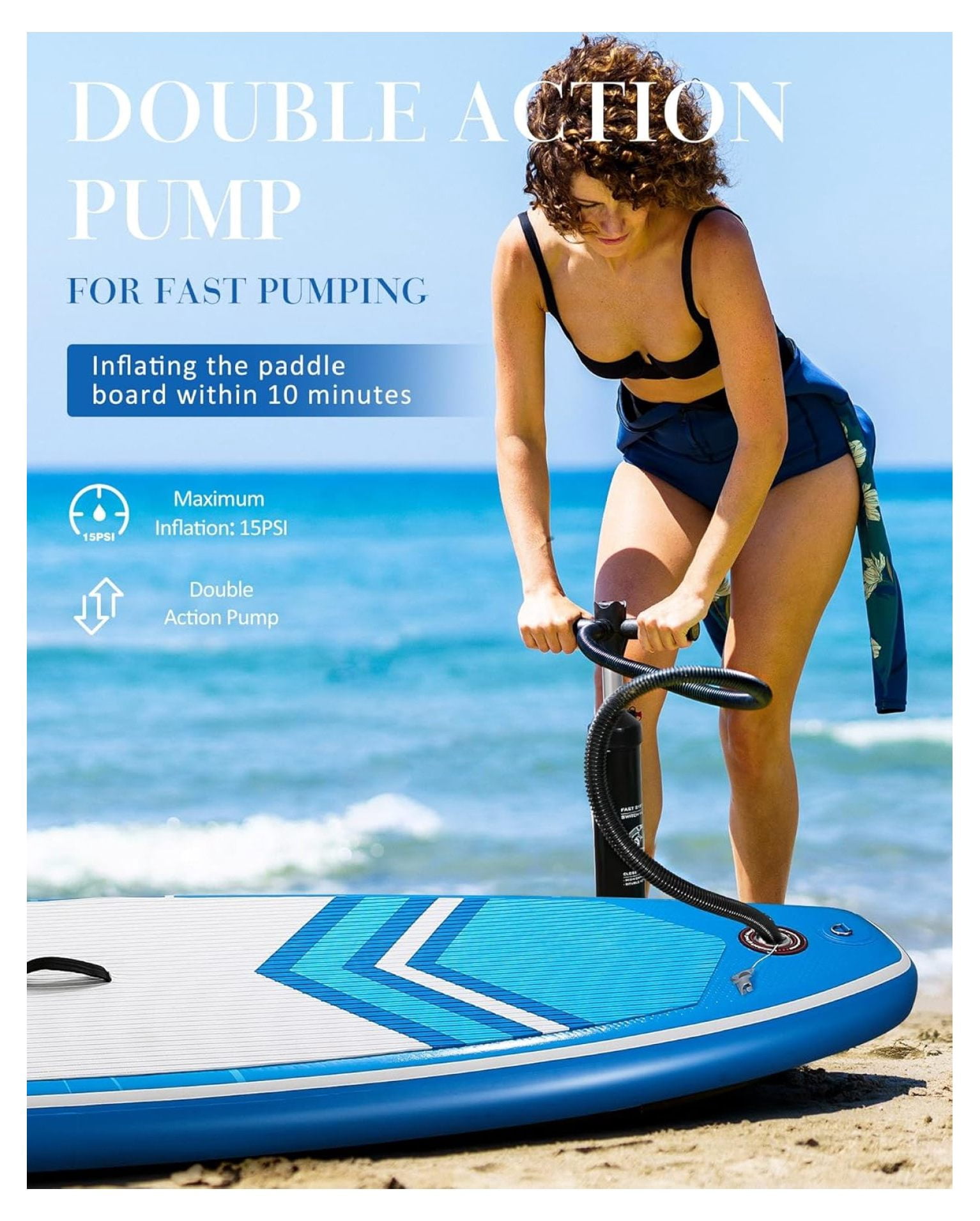 Paddle Board Stand Up Paddle Board SUP 6 inches Thick Board with ISUP Accessories & Carry Bag & Fast Pumping for Adults & Youth for Paddling Surfing Fishing Yoga