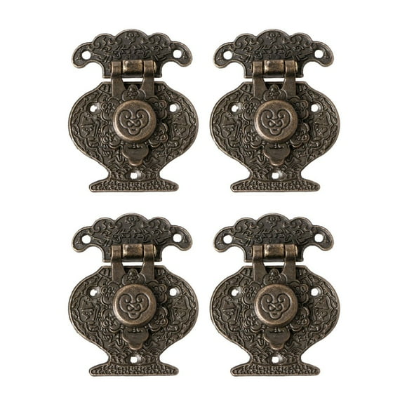 4PCS Antique Bronze Hasp for LATCH Jewelry Wooden Box Cabinet Buckle Lock Decora
