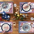 thumbnail image 3 of 4th of July Tablecloth, Patriotic Tablecloth Round 60 inch, Red and Blue Stars Indoor or Outdoor American Flag Independence Day Kitchen Table Decorations for Dinner Party, 3 of 5