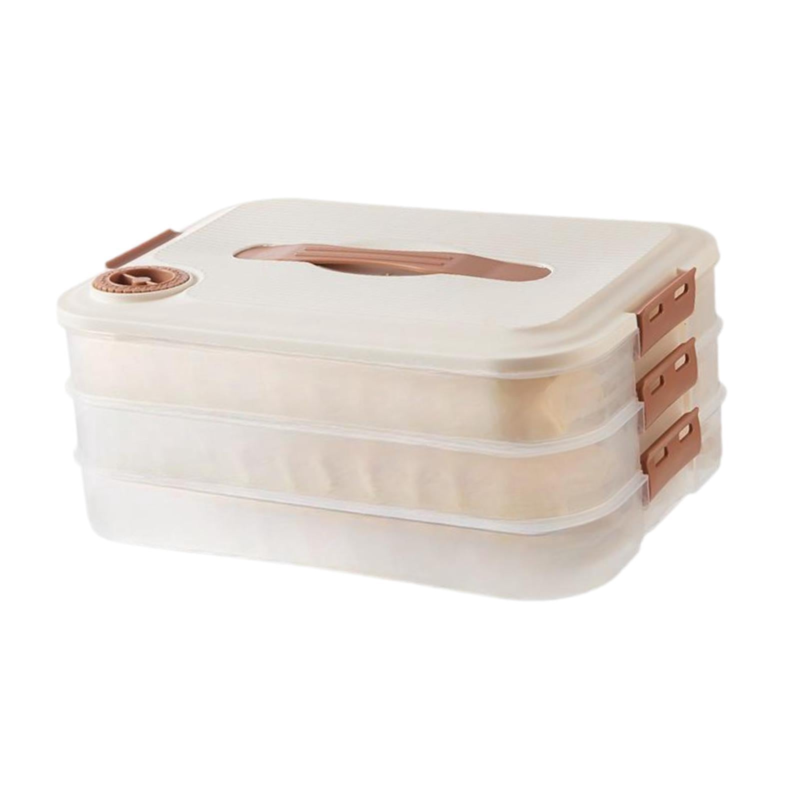 TISHITA Food Storage Container Dumpling Storage Box Reusable Food Preservation Box Refrigerator Organizer for Snack Fridge Three Layers