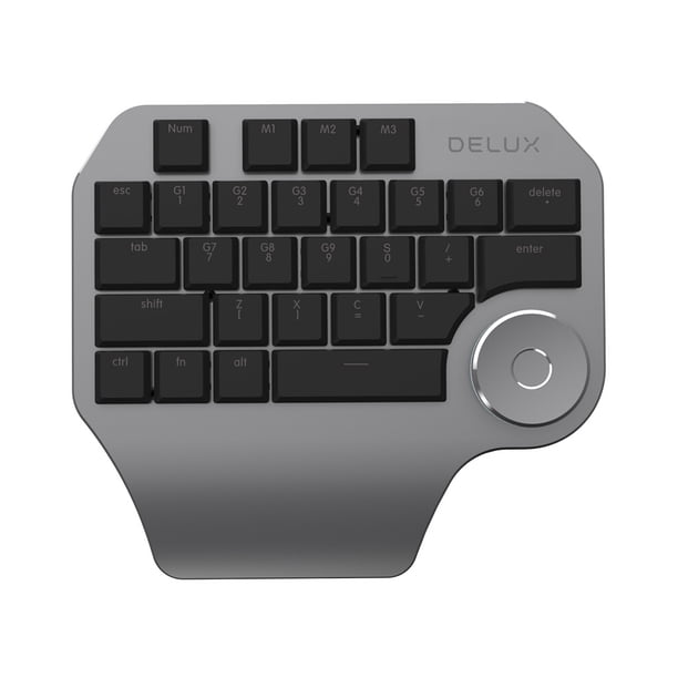 Delux Program Teclado Delux T11 Perilla multifuncional con teclado programable para ...